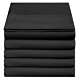 4U'LIFE Flat Sheets(5-Pack)-Ultra Soft & Comfortable Microfiber (5-Pack Twin, Black)