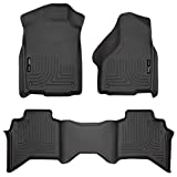 Husky Liners Weatherbeater Series | Front & 2nd Seat Floor Liners - Black | 99011 | Fits 2009-2018 Dodge Ram 1500 Quad Cab, 2019-2022 Ram 1500 Classic Quad Cab 3 Pcs