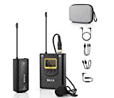 Wireless Lavalier Microphone System BALILA UHF Dual Lavalier Mic Lapel Microphone for iPhone/Android, DSLR Camera Microphone Real-time Audio Monitor Recording Vlog Transmitter 1 + Receiver 1