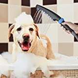 Rainovo Dog Shower Attachment, 4 Models Pet Shower Sprayer, Indoor/Outdoor Dog Bathing Supplies, Pet Grooming for Long and Short Hair, ABS Material, Black