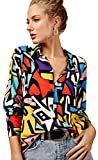 Blouses for Women Fashion, Casual Long Sleeve Button Down Shirts Tops, XS-3XL (red Yellow Mix Colors, XX-Large)