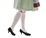 Women's Costume German Dirndl Oktoberfest Knee High Socks Lacy White 3473 Size 8-12