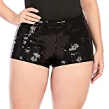 JUST BEHAVIOR Women's Sequin Shimmer Sexy Rave Booty Metallic Shorts