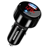 65W USB-C Car Charger ANGKEEL Dual Ports Super Fast Charger with Voltmeter PPS 55W/PD 3.0/QC 4.0 Quick Charge USB Type C Plug Car Cigarette Lighter Adapter for Samsung S22/S21, iPhone 14/13/12 Pro Max