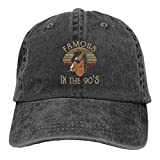 Bojack-Horseman-Famous-In-The-90-S- Unisex Vintage Washed Distressed Baseball-Cap Twill Adjustable Dad-Hat Black