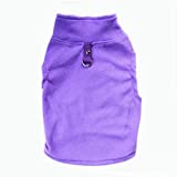 PIXRIY Dog Sweater, Soft Fleece Vest with Leash Ring Pullover Jacket Winter Pet Dog Clothes for Puppy Small Dog Cat Teddy Chihuahua Yorkshire for Christmas (L, Purple)