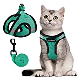 Cat Harness and Leash Set for Walking Escape Proof (Medium, Green)