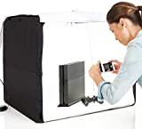 Amazon Basics Portable Foldable Photo Studio Box with LED Light, 1 Count (Pack of 1), Black, 25 x 30 x 25 Inches