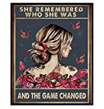 She Remembered Who She Was And The Game Changed - Uplifting Encouragement Gifts for Women - Inspirational Positive Quotes Wall Decor - Motivational Wall Art - Boho Decoration Poster - Girls, Teens