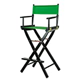 Casual Home Director's Chair ,Black Frame/Green Canvas,30" - Bar Height