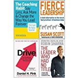 The Coaching Habit, Fierce Leadership, Drive Daniel Pink, The Leader Who Had No Title 4 Books Collection Set