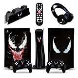 CENSTEEL PS5 Skin for PlayStation 5 Disc Version, Sticker for PS5 Vinyl Decal Cover for Playstation 5 Controller & Charging Station & Headset & Media Remote - Monster