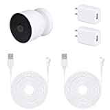 2Pack Power Adapter for Google Nest Cam (Battery), with 16.4Ft/5m Weatherproof Charging Cable Continuously Power Your Nest Cam (Battery) - White