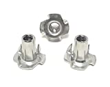 T-NUT Stainless Steel 1/4-20x9/16 4 Prong Tee Nuts (1/4-20 Thread 9/16 Barrel Length) 18-8 Stainless - (25) Pieces