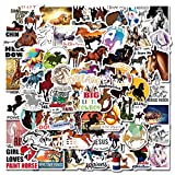 100PCS Horse Stickers,Western Stickers,Waterproof for Decal,Laptop Hydro Flask Water Bottle Car Cup Computer Guitar Skateboard Luggage Bike Bumper, Kid/Teen Gift(Horse Stickers)