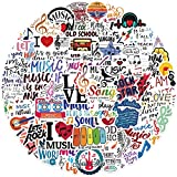 50Pcs Music Stickers Pack, Motivational Music Decals Waterproof Vinyl Stickers for Water Bottles Motorcycle Laptop Guitar Computer Luggage, Trendy Graffiti Stickers for Students and Adults