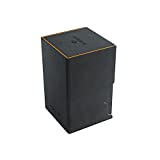 Watchtower 100+ XL Convertible Deck Box | Double-Sleeved Card Storage | Card Game Protector | Nexofyber Surface | Holds up to 100 Cards | Black and Orange Color | Made by Gamegenic