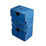 Stronghold 200+ Convertible Deck Box | Double-Sleeved Card Storage | Card Game Protector | Nexofyber Surface | Holds up to 200 Cards | Blue Color | Made by Gamegenic