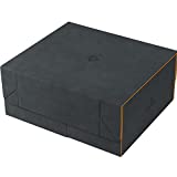 Game's Lair 600+ Convertible Deck Box | Double-Sleeved Card Storage | Premium Card Game Protector | Nexofyber Surface | Holds up to 600 Cards | Black and Orange Color | Made by Gamegenic