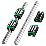 CNCMANS HGR20 Linear Guide Rail kit 2Pcs HGR20 500mm Linear Slide Rails and 4Pcs HGH20CA Linear Blocks Bearing Block, Anti Rust and High Precision CNC Parts for Automated Printer