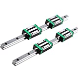 CHUANGNENG 2PCS Linear Rail HGR20 1000mm Linear Guide Rail HGH20CA HGH20 Linear Slide Rail + 4PCS TRH20B Carriage Slider Block CNC Kit for DIY CNC Routers Lathes Mills