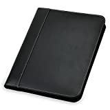 Samsill Contrast Stitch Leather Zipper Padfolio  Portfolio Folder/Business Portfolio for Men & Women