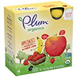 Plum Organics Kids Fruit Mashups Apple Sauce Strawberry Banana, 3.17 Ounce, 4 Count