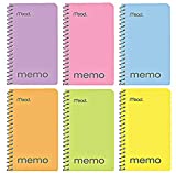 Mead Small Notebook, 12 Pack of Small Spiral Notebook, 3x5 " College Ruled Memo Book Wirebound 60 Sheets, Pastel Colors of Mini pocket memo pad in Bulk pack
