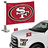 FANMATS 61883 San Francisco 49ers Ambassador Car Flags - 2 Pack Mini Auto Flags, 4in X 6in, Perfect for Hood or Trunk