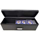 Leather Card Storage Box 1200-Count, for MTG, LCG, TCG Cards and Card Toploader - Black