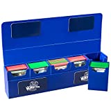 Monster Blue Hydra Deck Storage Box with Self-Locking Magnetic Closure and Removable Compartments- Fits 5 Decks - Sleeved Small and Standard TCG Cards. MTG and More