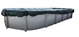 Buffalo Blizzard Split Blocker Winter Cover for 15-Foot-by-24-Foot Oval Above-Ground Swimming Pools | Green/Black Reversible | 4-Foot Additional Material | Rip-Proof Technology
