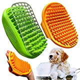 PawKuchen SET 2 Upgraded Dog Bath Brush & New Grooming Pet Shampoo Brush, Dog Wash Brush for Long Short Haired Dogs and Cats, Pet Bath Brush Scrubber with Massage Deshedding Rubber Bristles Curry Comb