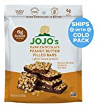 JOJO's Dark Chocolate Bars with Plant Based Protein, Low Sugar, Low Carb, Vegan, Paleo & Keto Friendly, Healthy Snack, Peanut Butter Delight, 8.4oz Bag (7 Bars)