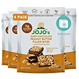 JOJO's Dark Chocolate Bites Made with Hemp, Plant Based Protein, Low Sugar, Low Carb, Vegan, Paleo & Keto Friendly, Healthy Snack, Peanut Butter Delight, 3.9oz Bag (4 Count)