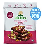 JOJO's Dark Chocolate Bars Made with Hemp, Plant Based Protein, Sugar Free, Low Carb, Vegan, Paleo & Keto Friendly, Healthy Snack, Raspberry Dream, 8.4oz Bag (7 Bars)