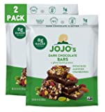 JOJO's Dark Chocolate Bars Pistachios Almonds Cranberries + Plant-Based Protein, Low Sugar, Low Carb, Vegan, Paleo Friendly, Healthy Snack, 8.4oz Bags, 2 Count (14 Bars)