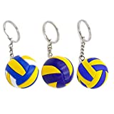 WEICHEN Volleyball Keychain, 3 Pcs Leather Volleyball Ornament Volleyball Player Gift