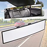 JoyTutus Rear View Mirror, Universal 11.81 Inch Panoramic Convex Rearview Mirror, Interior Clip-on Wide Angle Rear View Mirror to Reduce Blind Spot Effectively for Car SUV Trucks -Clear