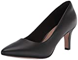 Clarks womens Illeana Tulip Pump, Black Leather, 7 Wide US