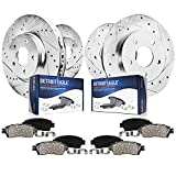 Detroit Axle - Front & Rear Drilled Slotted Rotors + Brake Pads Replacement for 2011-2013 Impala 2014-2016 Impala Limited [Except Police & Taxi Models] - 8pc set