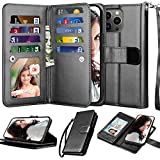 Njjex Wallet Case for iPhone 14 Pro Max 6.7" 2022, for iPhone 14 Pro Max Case, [9 Card Slots] PU Leather ID Credit Holder Folio Flip [Detachable] Kickstand Magnetic Phone Cover & Lanyard [Black]