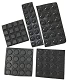 Black Self-Adhesive Bumper Pads 82-Piece Combo Pack (Round, Spherical, Square) - Noise Dampening Rubber Feet for Cabinets, Small Appliances, Electronics, Picture Frames, Furniture, Drawers, Cupboards