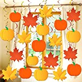Thanksgiving Swirls for Hanging Fall Decorations - No DIY, Pack of 30 | Fall Classroom Decorations | Pumpkin Swirl Decorations | Thanksgiving Decorations | Thanksgiving Hanging Decorations for Home