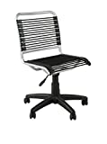 Euro Style Bungie Low Back Adjustable Office Chair, Black Bungies with Aluminum Frame