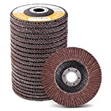 LotFancy 20PCS Flap Disc 4 1/2 Inch, 40 60 80 120 Grit Grinding Sanding Wheels, Aluminum Oxide Abrasive, Type #27, for Angle Grinder