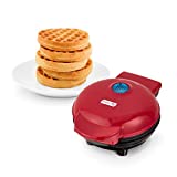 DASH Mini Maker for Individual Waffles, Hash Browns, Keto Chaffles with Easy to Clean, Non-Stick Surfaces, 4 Inch, Red