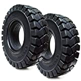 Set of 2 6.00-9 Tires Solid Solver Forklift Tire 6.00/9 Flat Proof 6009