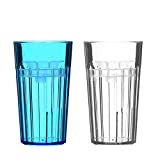 Reflo Smart Cup (Blue & Clear 2-Pack) Now Unbreakable, Open Rim Training Cups For Toddlers, 360 Free-Flow, No Suction - USA Made