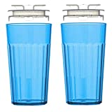 Reflo Smart Cup (Blue 2-Pack) Now Unbreakable, Open Rim Training Cups For Toddlers, 360 Free-Flow, No Suction - USA Made